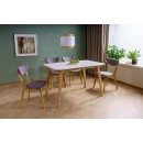 Стол обеденный SIGNAL MARCUS эффект белого мрамора/дуб 120